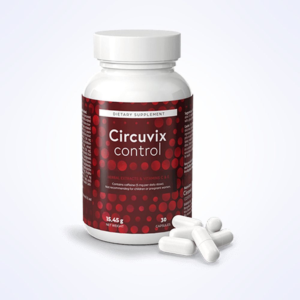 Bordo bočica Circuvix Control s bijelim poklopcem u ruci