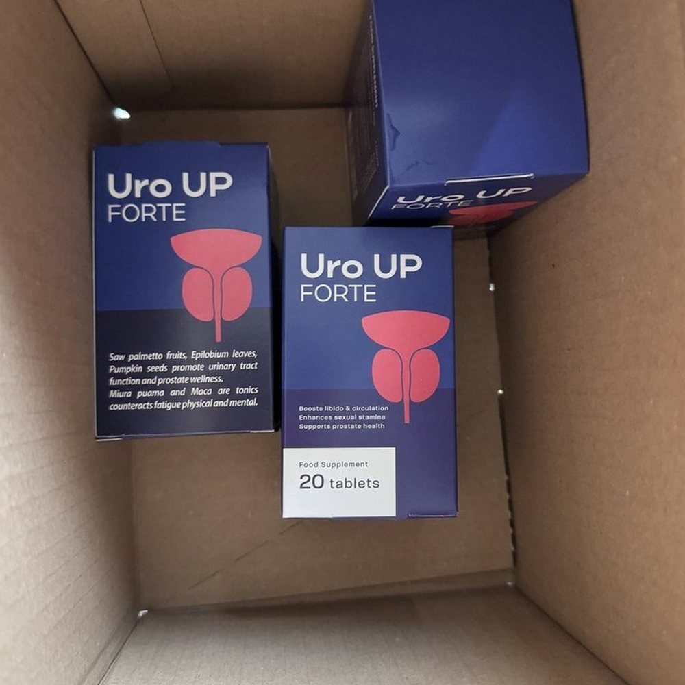 Uro UP Forte, plava kutija s 20 tableta i bočica